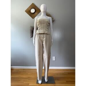 Mistress Rocks - Oat Denim Strapless Top and Jeans Set